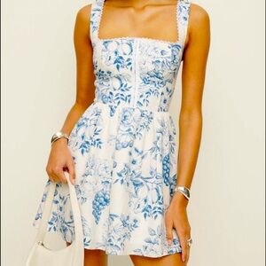 Reformation Sheri Linen Dress Ivory - Size 4